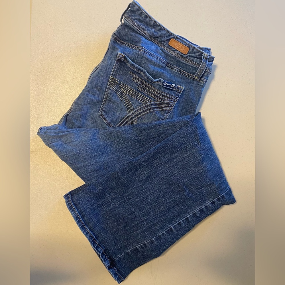 Seven7 Women's Classic Blue Boot Cut Jeans